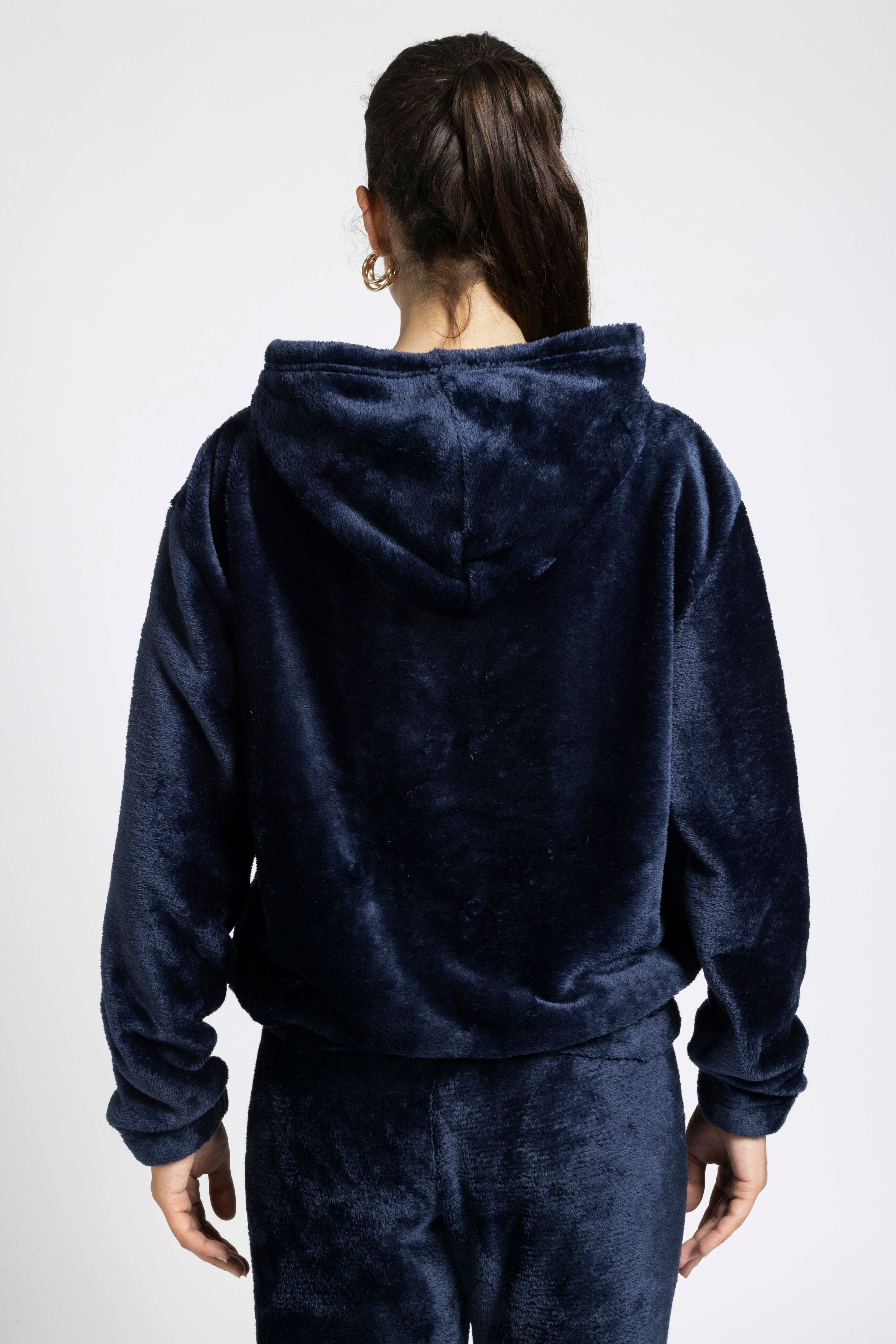 Sweat d'intérieur bleu marine femme